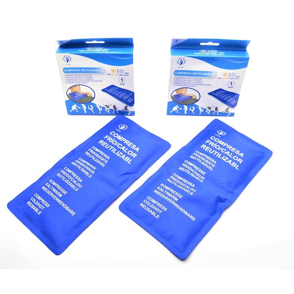 2 x Reusable Pack of Cold Pack Gel Bag Nylon Relaxes Muscles Relieves Pain 28 x 24 cm Warm (Cold Pack)