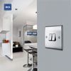 BG Electrical NPC42 Double Light Switch, Polished Chrome, 2-Way, 10AX