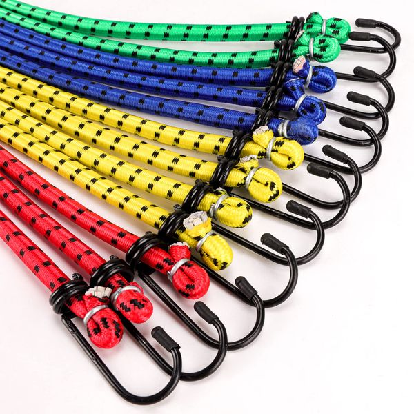 Veppak-Bungee Cords with Hooks, 12 Pack Elastic Bungee Straps Includes 40",32", 24", 16",Heavy Duty Outdoor Bungie Straps to Packing for Camping, Tent, Storing Packages, Fastening Items