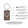 LaserGram Rectangle Keychain, Martini Glass, Personalized Engraving Included (Metal Frame, Rustic)