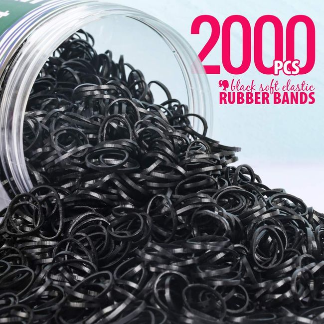 2000 Pcs Elastic Rubber Hair Bands Hairstyling Hair Ties for Women Girls