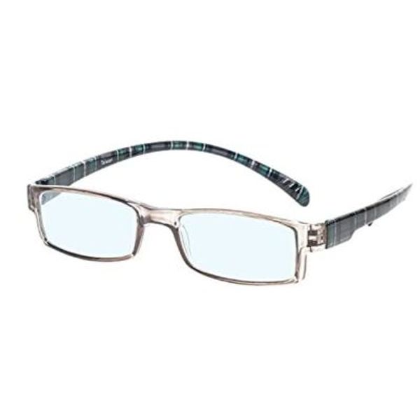 Calabria 762 Neck Hanging Blue Light Blocking Reading Glasses+2.00 Crystal Plaid
