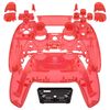 eXtremeRate Full Set Shell with Buttons Touchpad Cover, Clear Red Custom Replacement Decorative Trim Shell Front Back Plates Compatible with p s 5 Controller BDM-010 020 - Without Controller