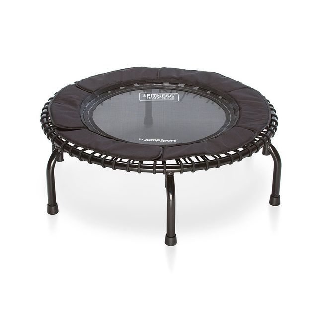 JumpSport 250 In Home Cardio Fitness Rebounder - Durable Silent Bounce Mini Trampoline with Premium Bungees, Workout DVD, and Online Access to Video Workouts - Safe and Stable