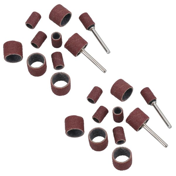 24pc 1/4in + 1/2in Drum Sanding Sander Grinding Kit for Rotary Tools 3.17mm Shaft