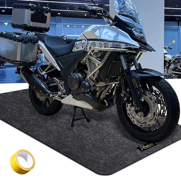 Roykaw Garage Floor Mat and Mechanic Pad, Motorcycle Parking Mat,Protect Floor from Spills, Drips, Splashes and Stains, Oil Absorbent/Cut to Size/Waterproof/Non Slip Design - 39.3" x 72.8"