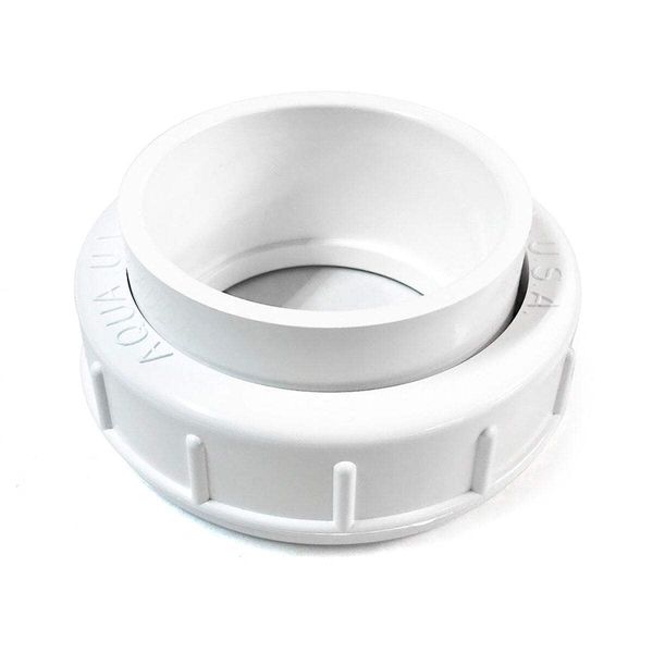 Aqua Ultraviolet Union Half, White, 2", No Thread w/ O-Ring and Union Ring