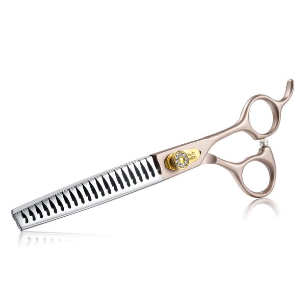 JASON Professional Dog Grooming Scissors - 7 Inch Chunker Shear Japanese 440C Stainless Steel Diamond Screw with 21 Fishbone Teeth Dog Thinning Scissors