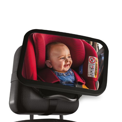 Baby Car Mirror with 360° Rotation - 9.8" Convex Shatterproof Mirror for Baby Safety with Extra Wide & Clear View - Car Seat Rear Facing with Adjustable Straps