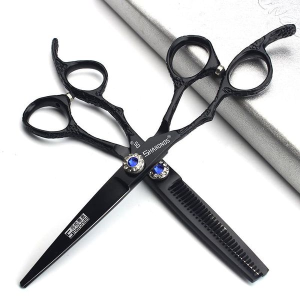 hairdresser professional scissors set left-handed 6.0 inch hair sparse scissors hairdressing scissors 440C (2pc)