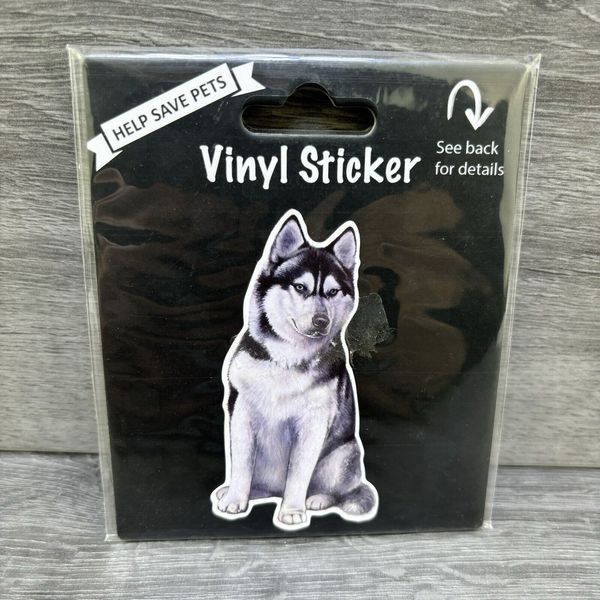 E&S Pets Siberian Husky Dog Pet Vinyl Sticker For Car, Laptop,  Water Bottle