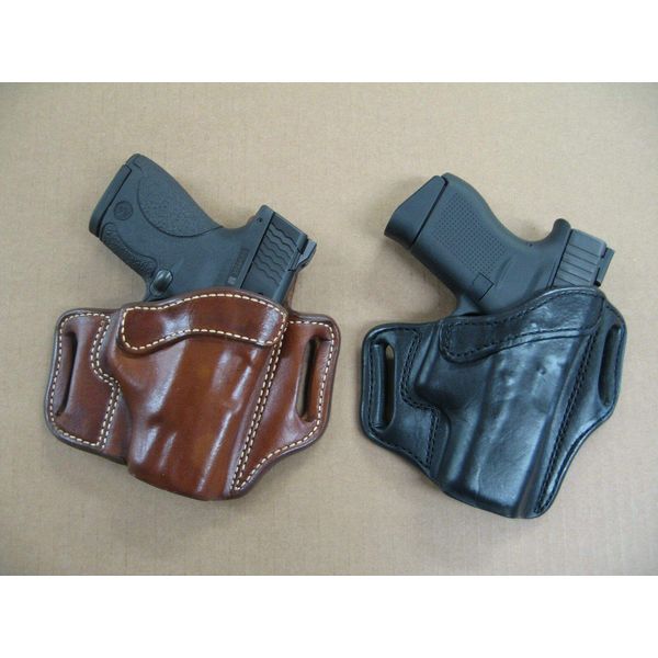 Azula Leather 2 Slot Molded Pancake Belt Holster for S&W Smith & Wesson M&P 9mm 40 Black RH