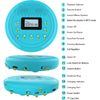 Monodeal Portable Rechargeable CD Player | Built-in Speaker, Walkman for Car & H