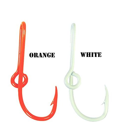 Custom Colored Eagle Claw Team Spirt Hat Fish Hook Pins Orange/White One Orange and One White Hat Hook Clip