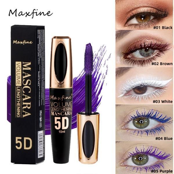 5D Color Mascara Eyelash Blue Brown Purple Black White Waterproof Curling Extension