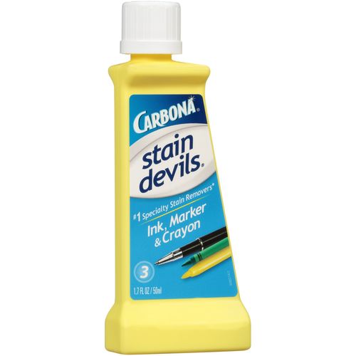 Carbona Stain Devils® #3 – Ink, Marker & Crayon | Professional Strength Laundry Stain Remover | Multi-Fabric Cleaner | Safe On Skin & Washable Fabrics | 1.7 Fl Oz, 1 Pack