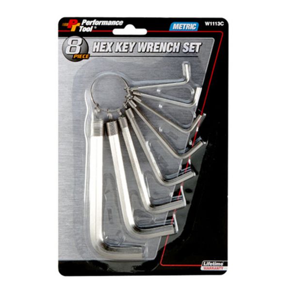 Performance Tool W1113C 8 PC H.D Hex Set Metric