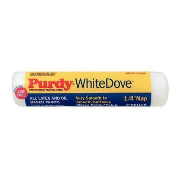 Purdy 144662091 White Dralon Smooth Surfaces Paint Roller Cover 9 Wx1/4 Nap in.