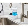 iDesign Plastic Kitchen Sink Caddy Sponge Holder with Soap Dispenser - White/Clear