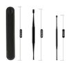 2pcs/set 4in1 Reusable Earwax Removal Cleansing Tool Silicone Earpick w/ PU Case