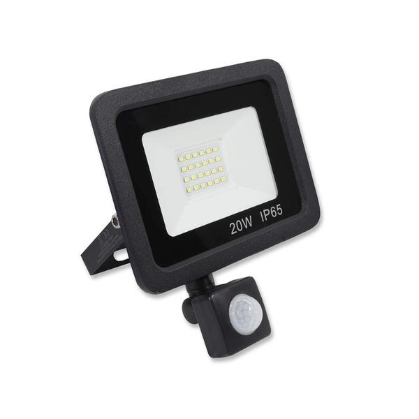 LOWENERGIE LED FloodLight Waterproof IP65 (20w PIR, Black)