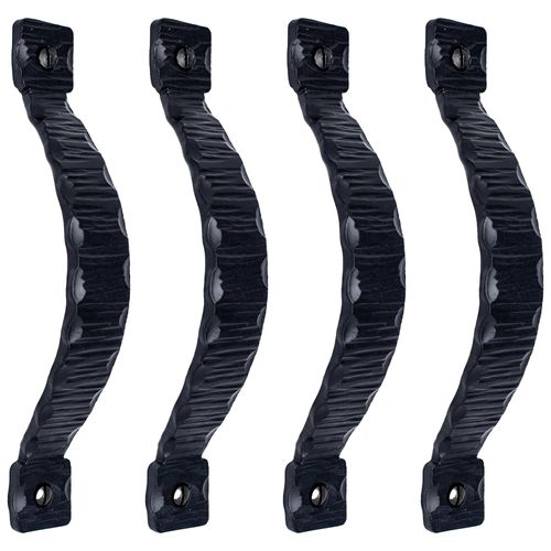 4 Pack 7.5 Inch Decorative Black Door Handle - Decorative Iron Door Handle - Rustic Metal Door Handle for Sliding Doors, Barn Doors, Gate Pulls, Sliding Barn Doors & Door Pulls - The Farmhouse Series