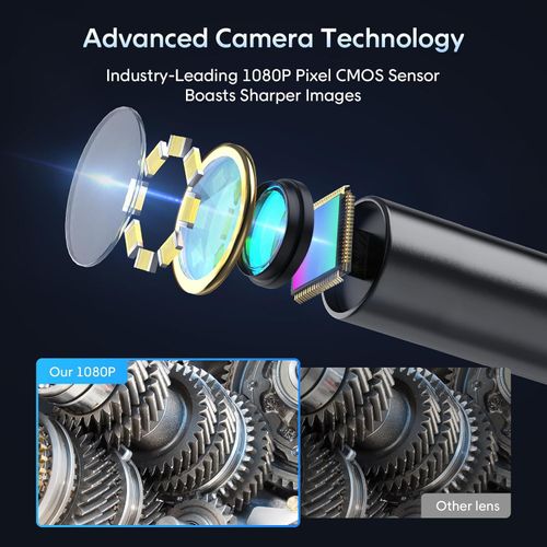 Endoscope Camera with Light, SKYEAR Handheld Borescope 4.3'' HD 1080P with 8 Adjust LED Lights, Inspection Camera with 16.4ft Semi-Rigid Cable, IP67 Waterproof Scope Camera for Swer, Gadgets for Men