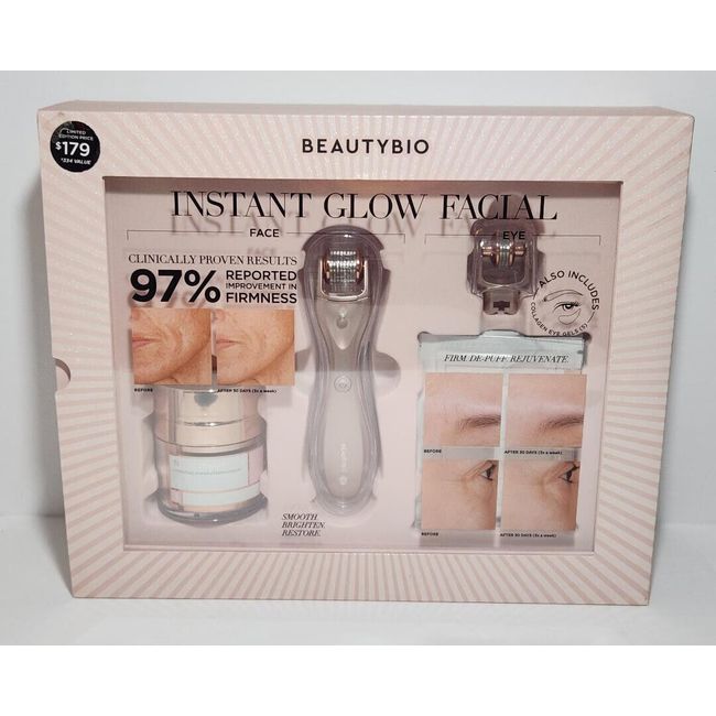 BeautyBio Instant Glow Facial GloPro Microneedling Rejuvination Tool Box Set