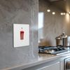 BG Electrical Cooker Control Switch Unit with LED Power Indicator, Single Plate, Double Pole, Screwless, Evolve, Pearlescent White, 45A, PCDCL74W