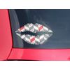 uSkins Lips Decal 9x5.5 Chevrons Gray and Coral