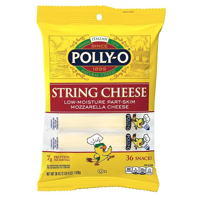 Polly-O String Cheese Mozzarella Low-Moisture Part Skim Cheese 1 Oz. 48 Ct