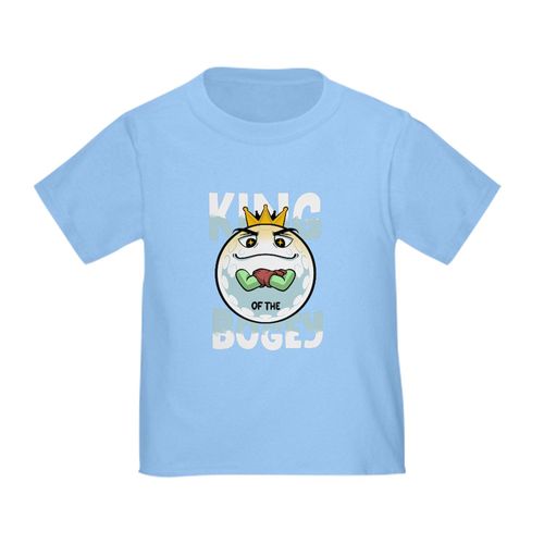CafePress Golf Player Golf Ball King of The Bogey Go T Shirt Toddler Graphic Tee, 100% Cotton Baby Blue