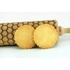 Engraved HONEYCOMB embossing rolling pin wooden laser cut pattern unique design