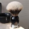 Je&Co 100% Fine Silvertip Badger Bristle Shaving Brush, With Heavy Weight Resin Base (Curved Top)