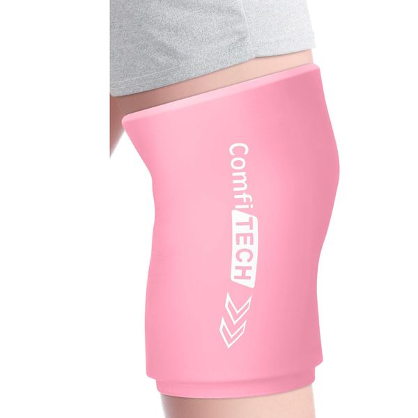ComfiTECH Knee Ice Sleeve for Cooling Application, Flexible Cold Gel Pack Reusable, Extra Large, Pink