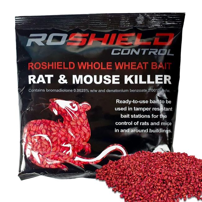 Roshield- Rat/Mouse Poisoning, Super Strength, Single-Feed Fast Acting Rat & Mouse Killer- Indoor & Outdoor For Maximum Performance (100g)