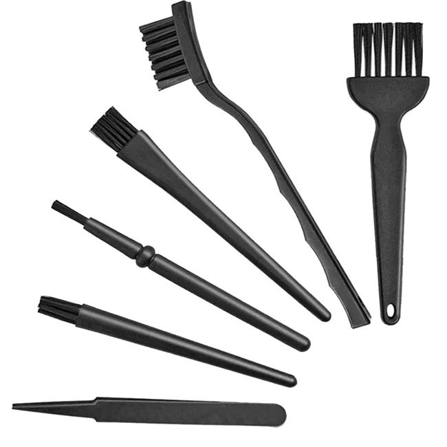 Cleaning Brush (Set of 6), Cleaning Brush, OA Static Eliminator Brush, Compatible with Computers, Mobile Phones, Main Boards, Keyboards, PCB, USB Ports, Fans, PCB Boards, Anti-Static, Dust Removing