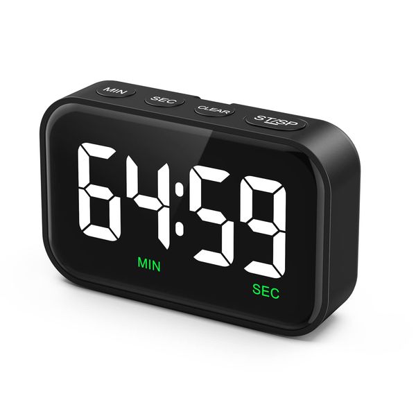 OQIMAX Digital Kitchen Cooking Timer, Digital Timer Battery Powered, Magnetic Countdown Count Up Timer with Large LED Display, Adjustable Brightness & Volume, for Cooking, Class, Work, Study, Sport