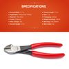 Crescent 5427CVN 7-Inch Heavy-Duty Diagonal Cutting Solid Joint Pliers, Cushion Grip,