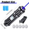 10W Adjustable Blue Burning Laser Pointer Visible Dot Torch Light with Battery