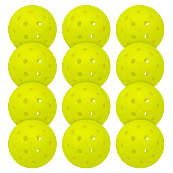 Franklin Sports Outdoor - X-40 Pickleball Balls - USA (USAPA) Approved - 12 Pack Outside - Optic Yellow - US Open Ball