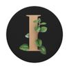 gold plants noble letter I initial letter I PopSockets Swappable PopGrip
