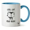 Hippowarehouse Cool Cats Read Books Printed Mug Various Colour Options Ceramic Cup Kitchenware 11oz