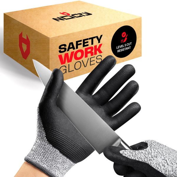 NoCry Professional Cut Resistant Work Gloves for Men and Women with Firm Grip and Waterproof Palms — Cut Resistant Gloves with Touchscreen Tips & Reinforced Thumb — Cutting Gloves or Anti Cut Gloves