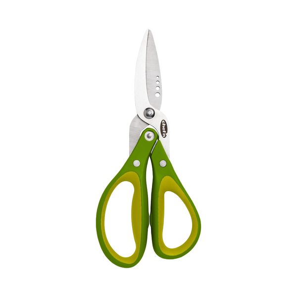 Chef'n FreshForce Herb Scissors with Herb Stripping Tool, Dishwasher Safe Stainless Steel, Green 20 cm