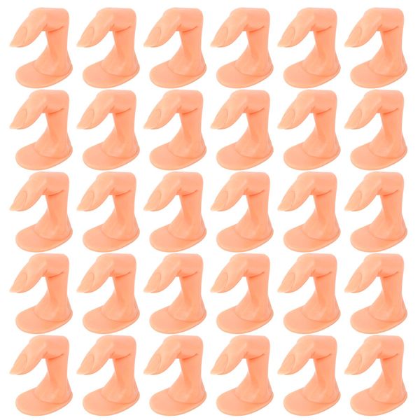 Jubaopen 30PCS Practice Fingers for Acrylic Nails False Finger Practice Nails Manicure Practice Finger Plastic Finger Model for Acrylic Gel Nail Art Training Display DIY Decoration(Skin Color)