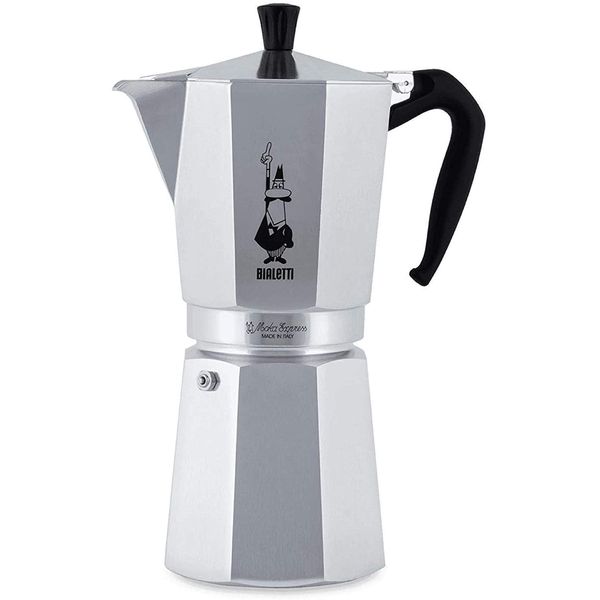 Bialetti - Moka Express: Iconic Stovetop Espresso Maker, Makes Real Italian Coffee, Moka Pot 18 Cups (27 Oz - 810 Ml), Aluminium, Silver