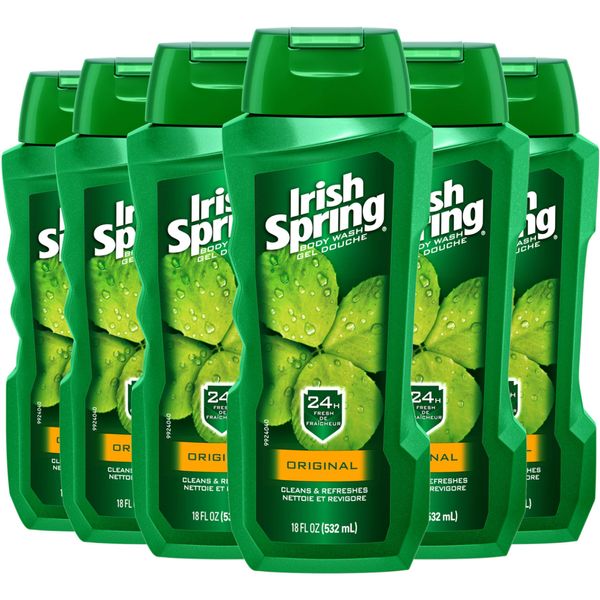 Irish Spring Body Wash, Original, 18 Fl Oz (Pack of 6)