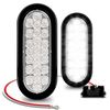 2pc Submersible 6" Oval White LED Boat Trailer Tail Light w/ Grommet & Plug DOT