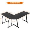 58" L-Shaped Gaming Desk Corner Computer Desk PC Laptop Study Table Workstation 